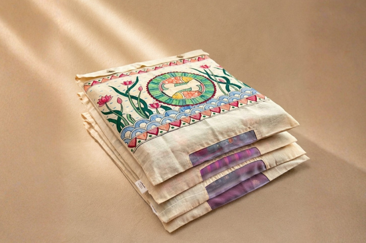 Aprudha Matsya Kala Saree & Blouse Bag - Pack of 4