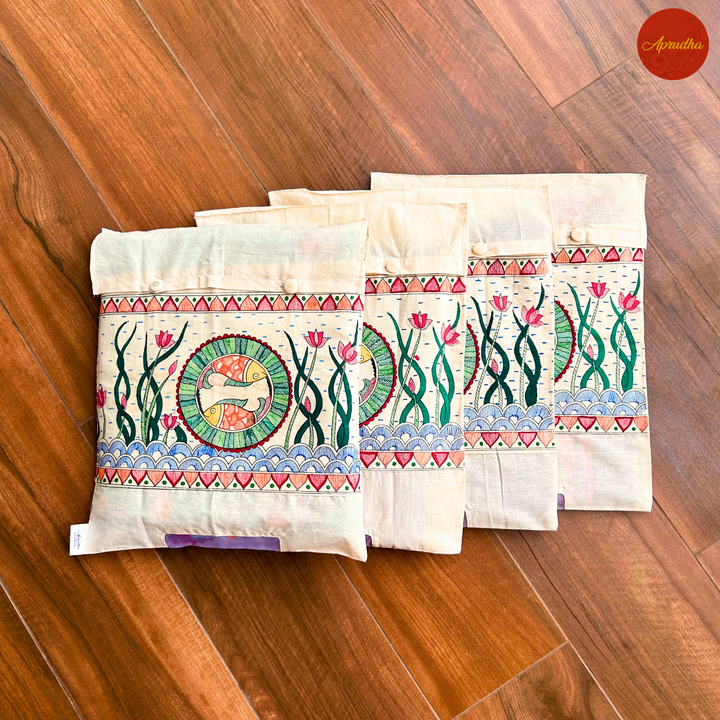 Madhubani Fish Art - Aprudha Saree with Blouse Bags - Pack of 4