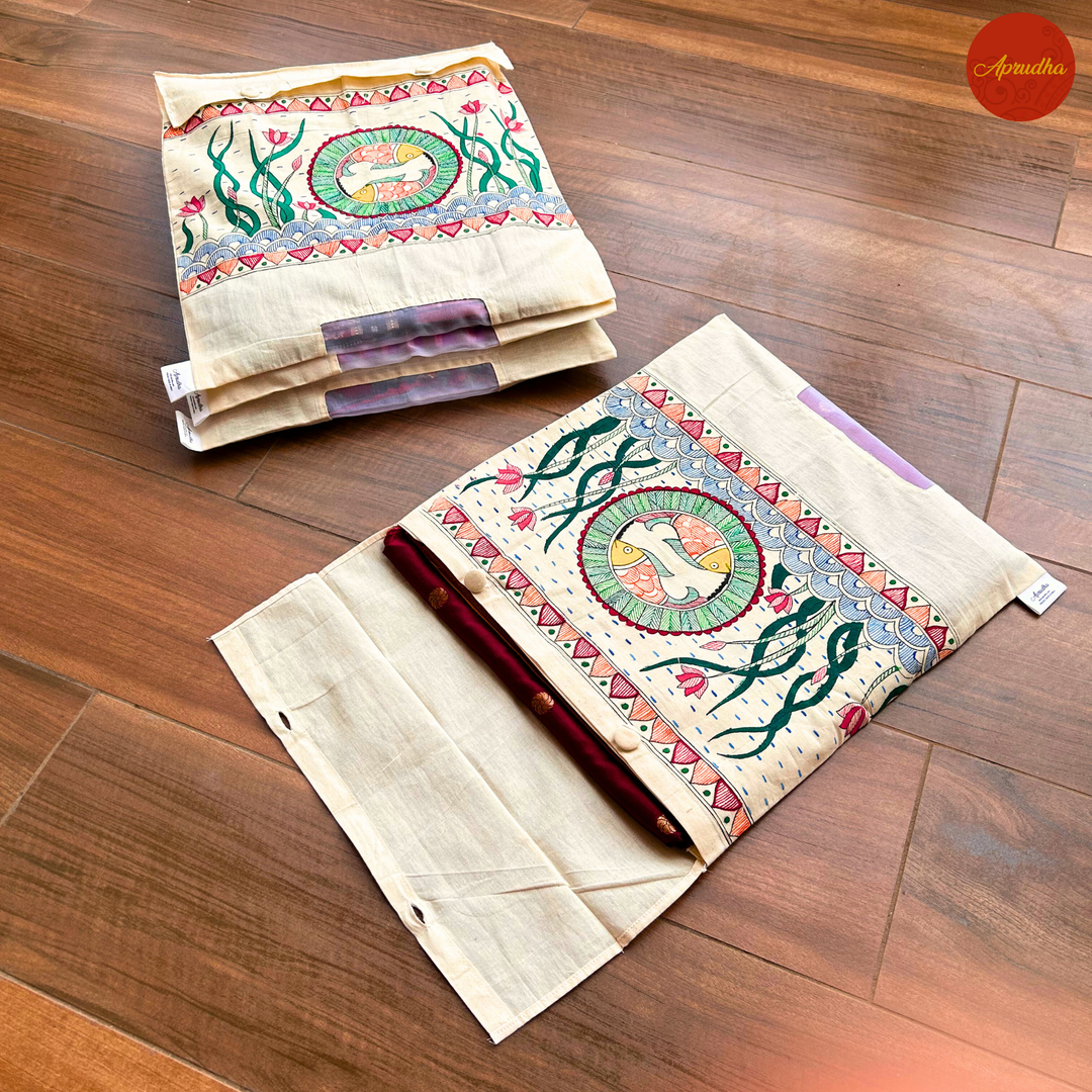 Madhubani Fish Art - Aprudha Saree with Blouse Bags - Pack of 4