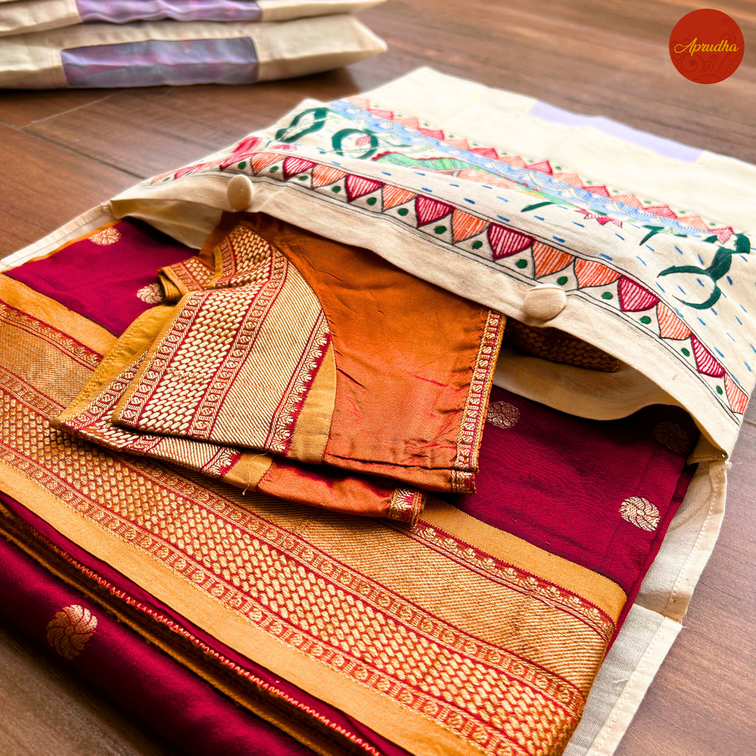 Madhubani Fish Art - Aprudha Saree with Blouse Bags - Pack of 4