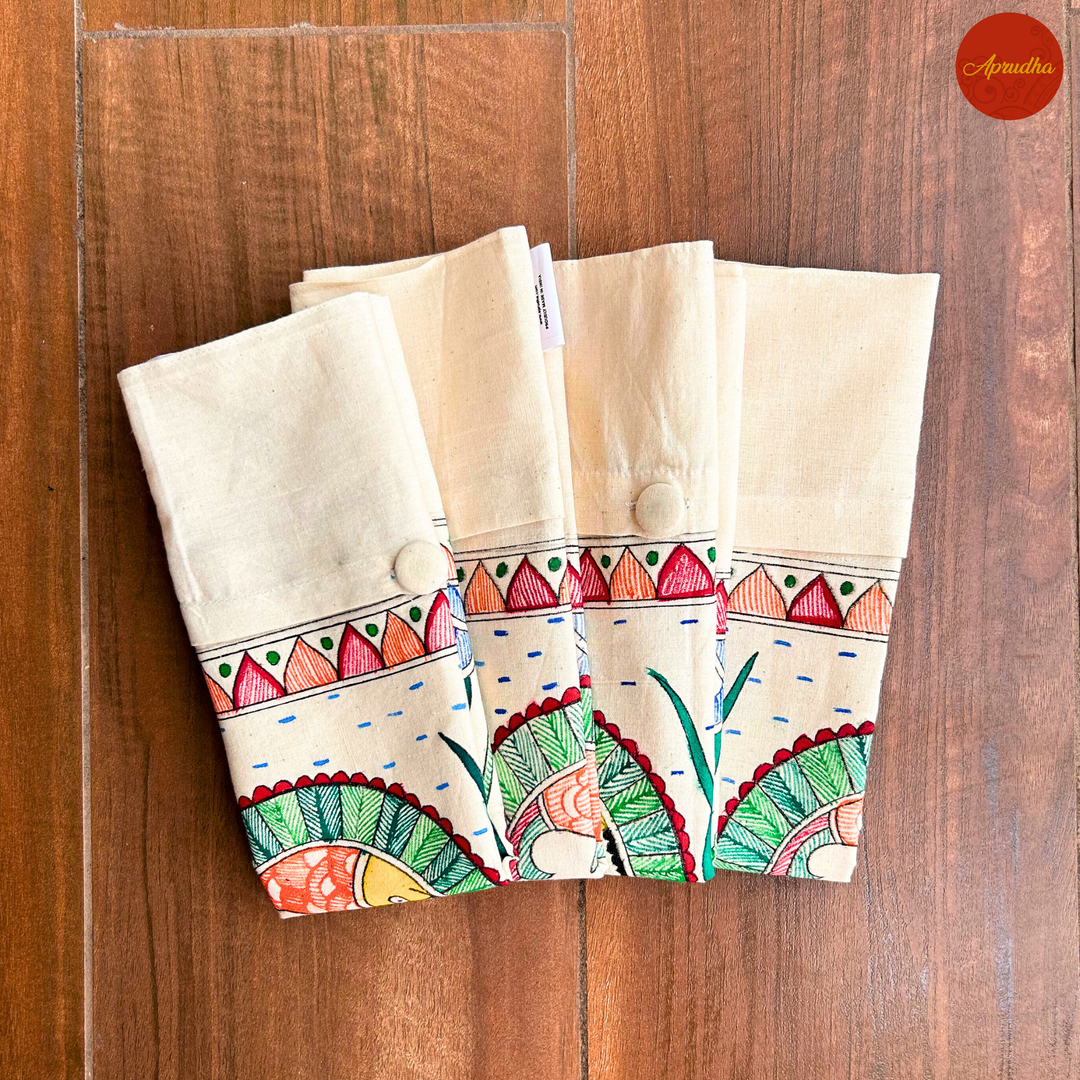 Madhubani Fish Art - Aprudha Saree with Blouse Bags - Pack of 4