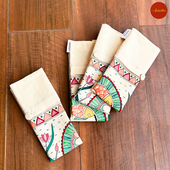 Madhubani Fish Art - Aprudha Saree with Blouse Bags - Pack of 4