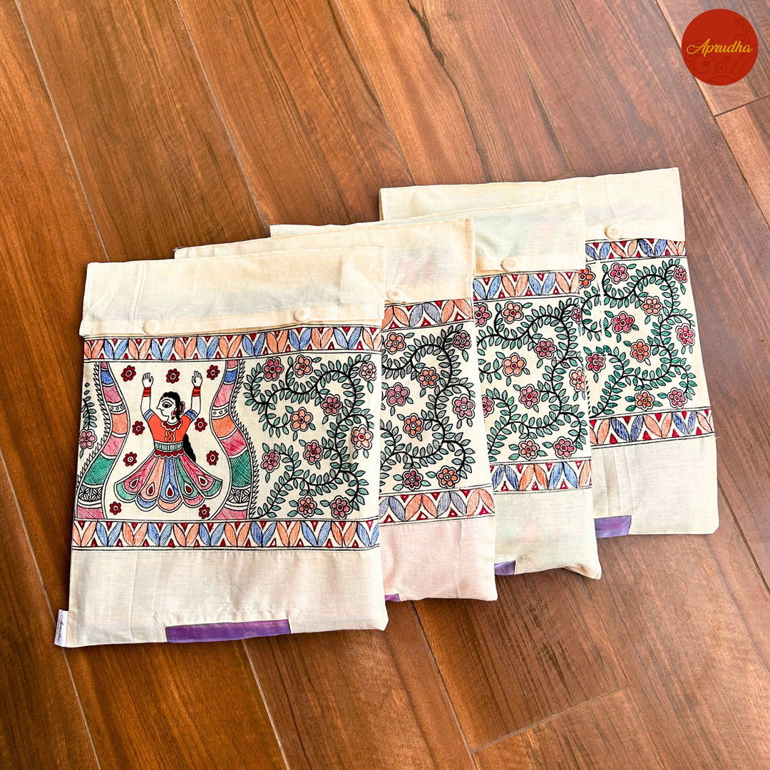 Madhubani Doll Art - Aprudha Saree with Blouse Bags - Pack of 4