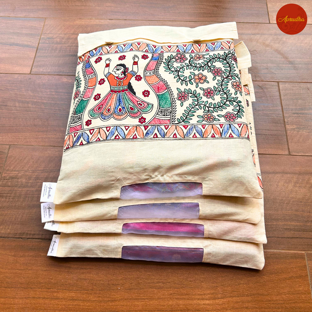Madhubani Doll Art - Aprudha Saree with Blouse Bags - Pack of 4