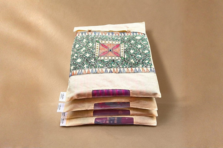 Madhubani Chauka Prakriti art – Aprudha saree bag with blouse bag - Pack of 4