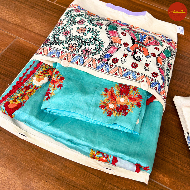 Madhubani Doll Art - Aprudha Saree with Blouse Bags - Pack of 4