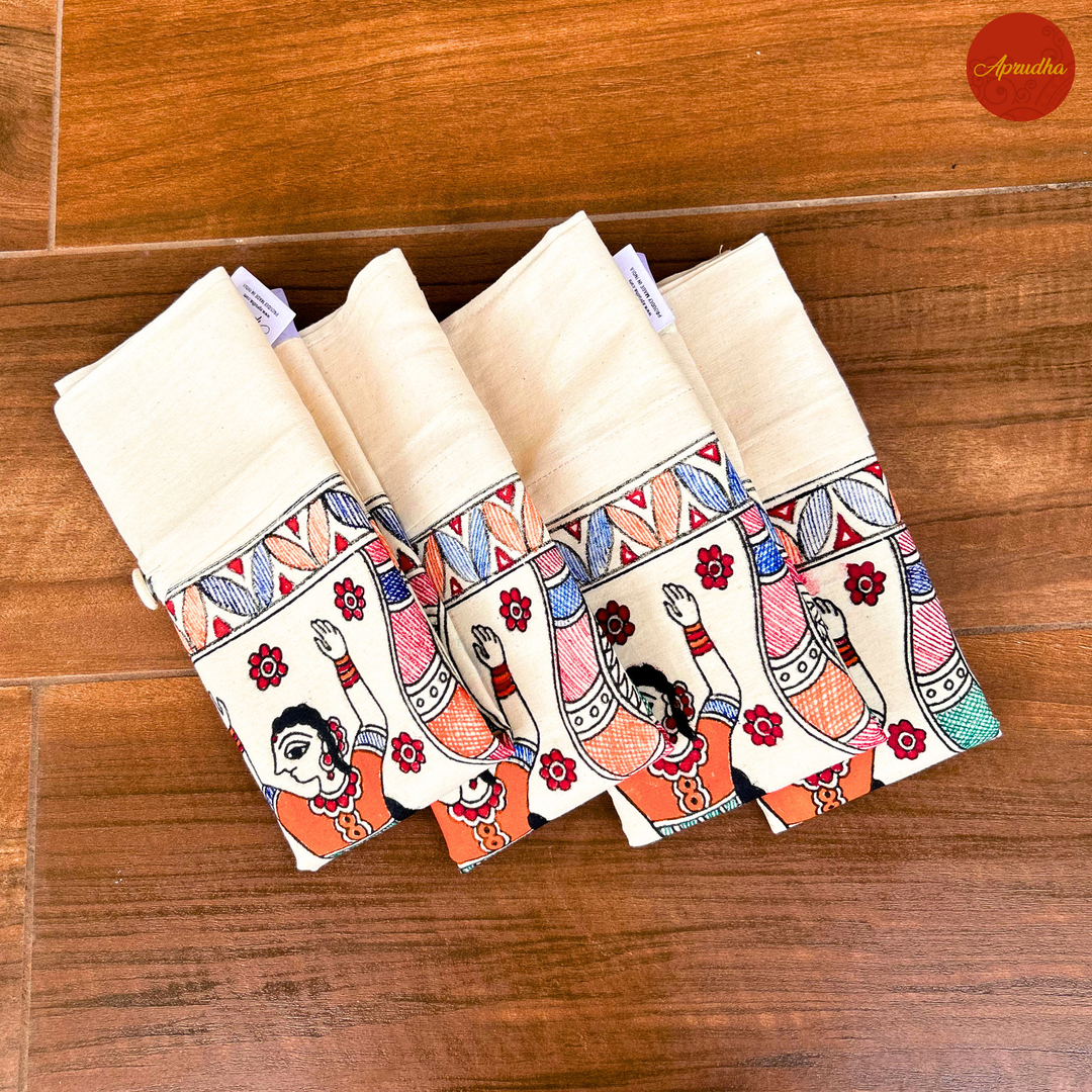 Madhubani Doll Art - Aprudha Saree with Blouse Bags - Pack of 4