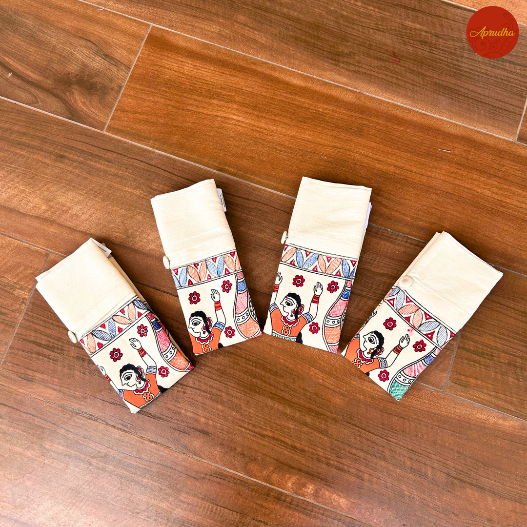Madhubani Doll Art - Aprudha Saree with Blouse Bags - Pack of 4