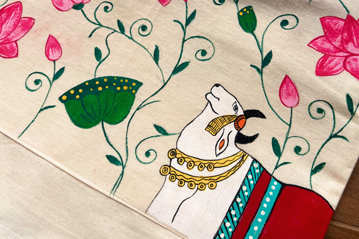 Aprudha Hand-Painted Pichwai art inspired Saree Bag - Pack of 4