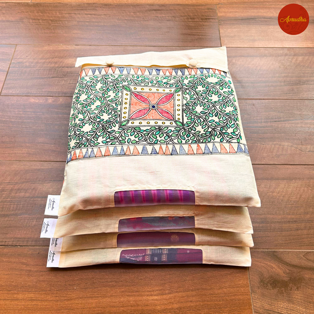 Madhubani Phoolvan Art - Aprudha Saree with Blouse Bags - Pack of 4