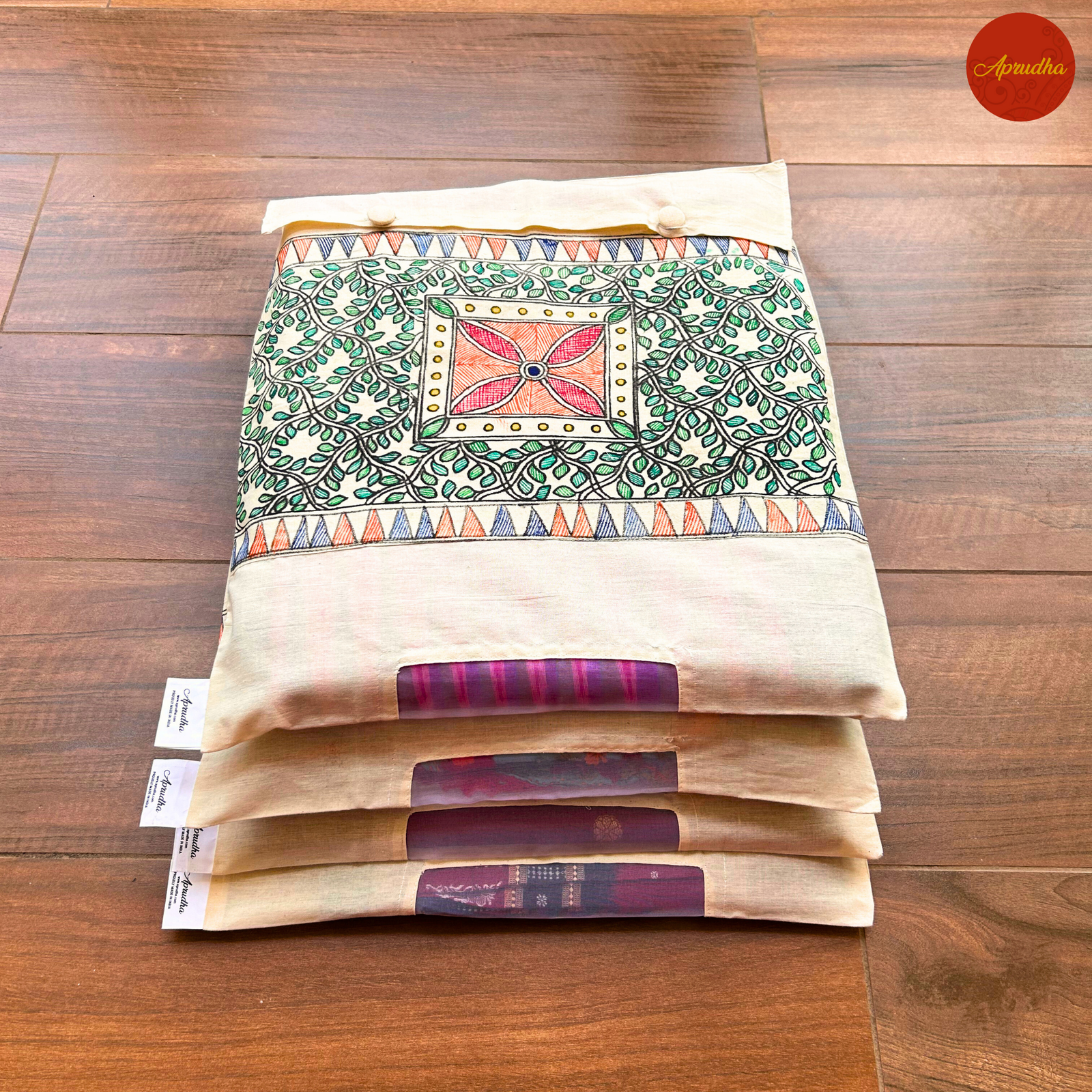 Madhubani Phoolvan Art - Aprudha Saree with Blouse Bags - Pack of 4