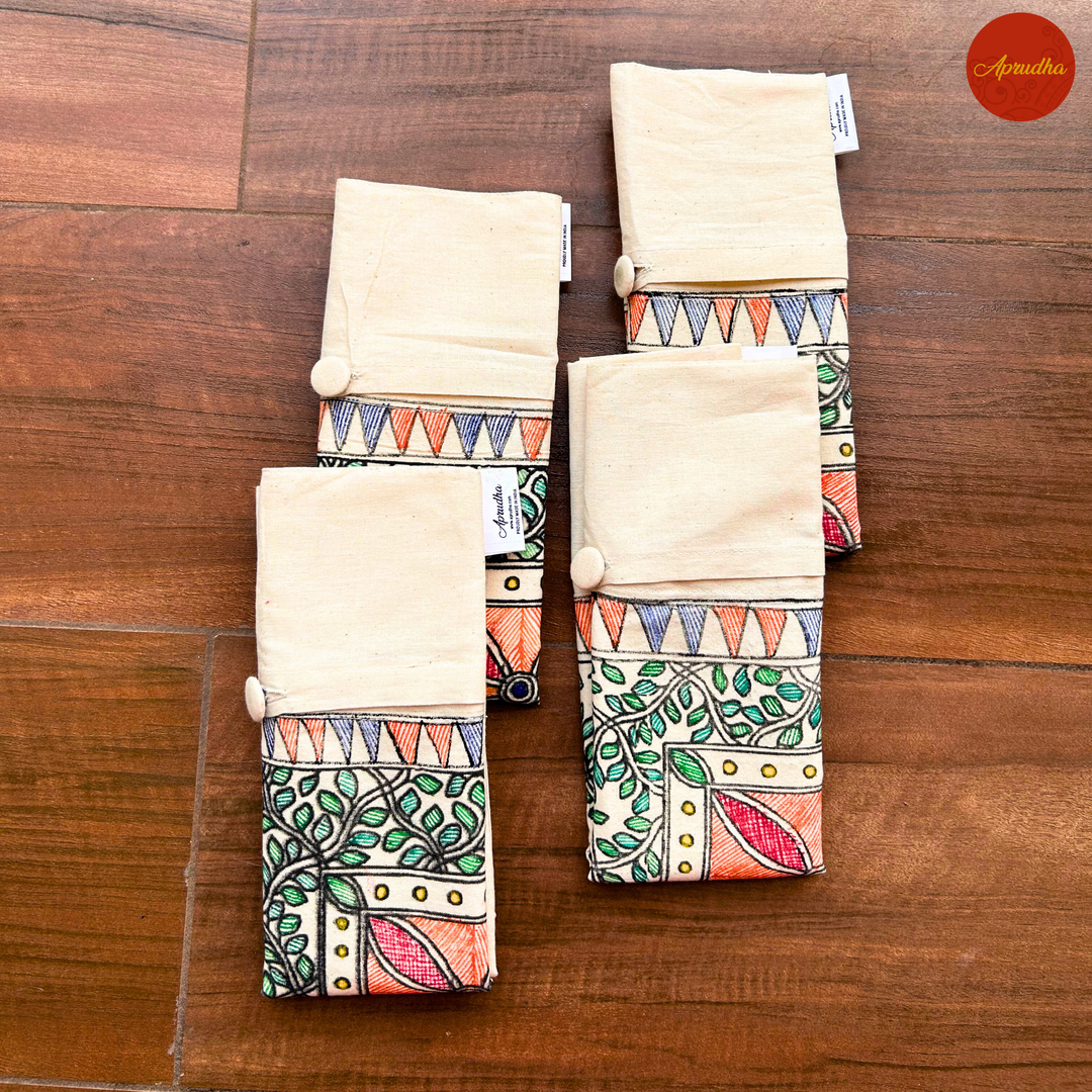 Madhubani Phoolvan Art - Aprudha Saree with Blouse Bags - Pack of 4
