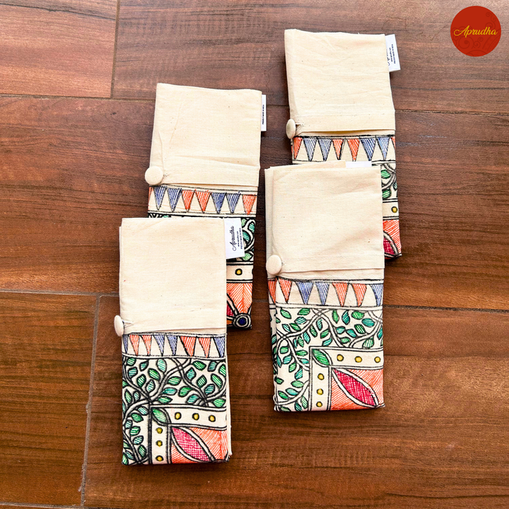 Madhubani Phoolvan Art - Aprudha Saree with Blouse Bags - Pack of 4