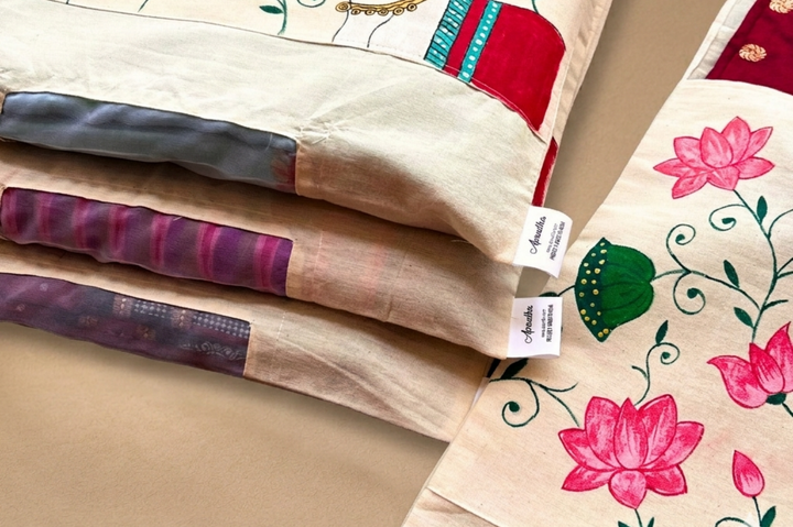 Aprudha Hand-Painted Pichwai art inspired Saree Bag - Pack of 4