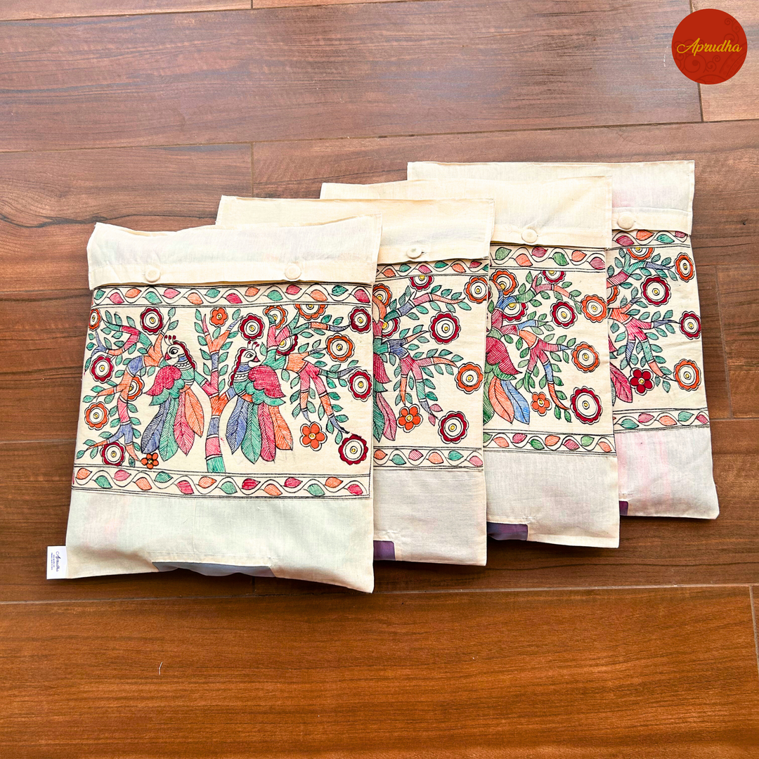 Madhubani Pakshi Art - Aprudha Saree with Blouse Bags - Pack of 4