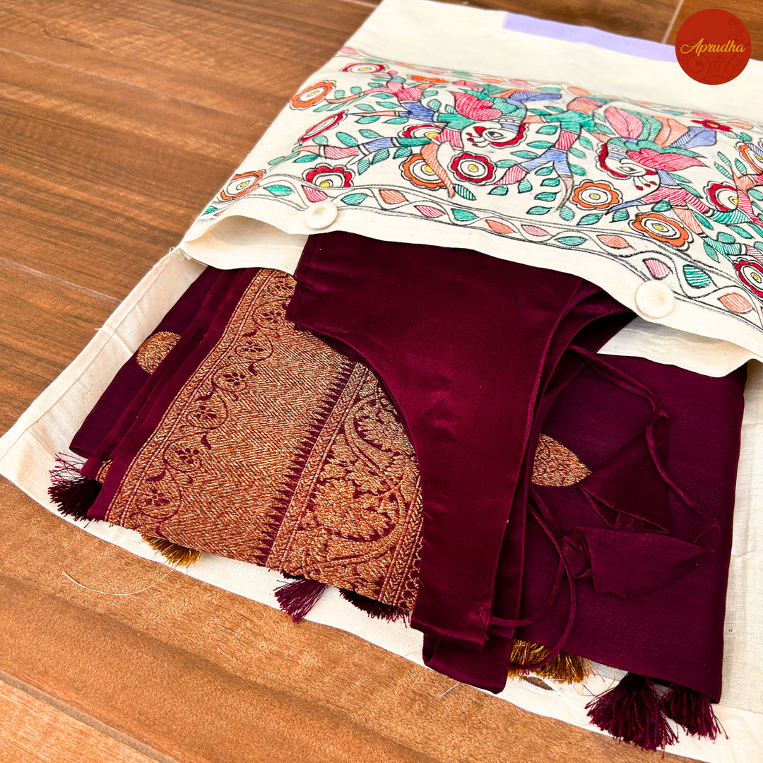 Madhubani Pakshi Art - Aprudha Saree with Blouse Bags - Pack of 4