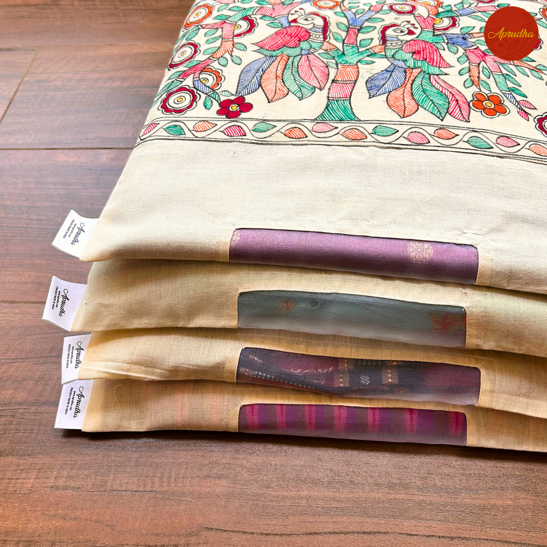 Madhubani Pakshi Art - Aprudha Saree with Blouse Bags - Pack of 4