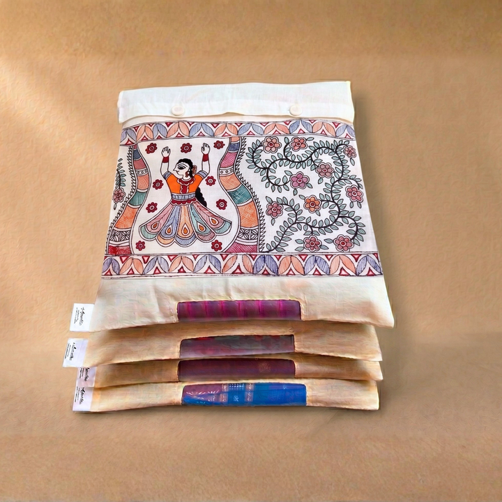 Aprudha Hand-Painted Madhubani Nayika Saree & Blouse Bag - Pack of 4