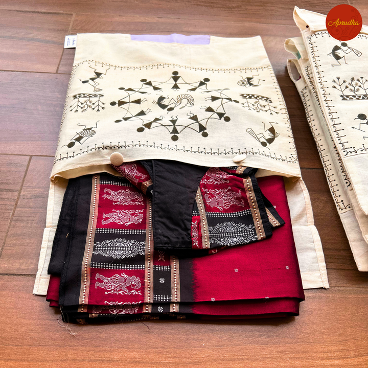Warli Art - Aprudha Saree with Blouse Bags - Pack of 4