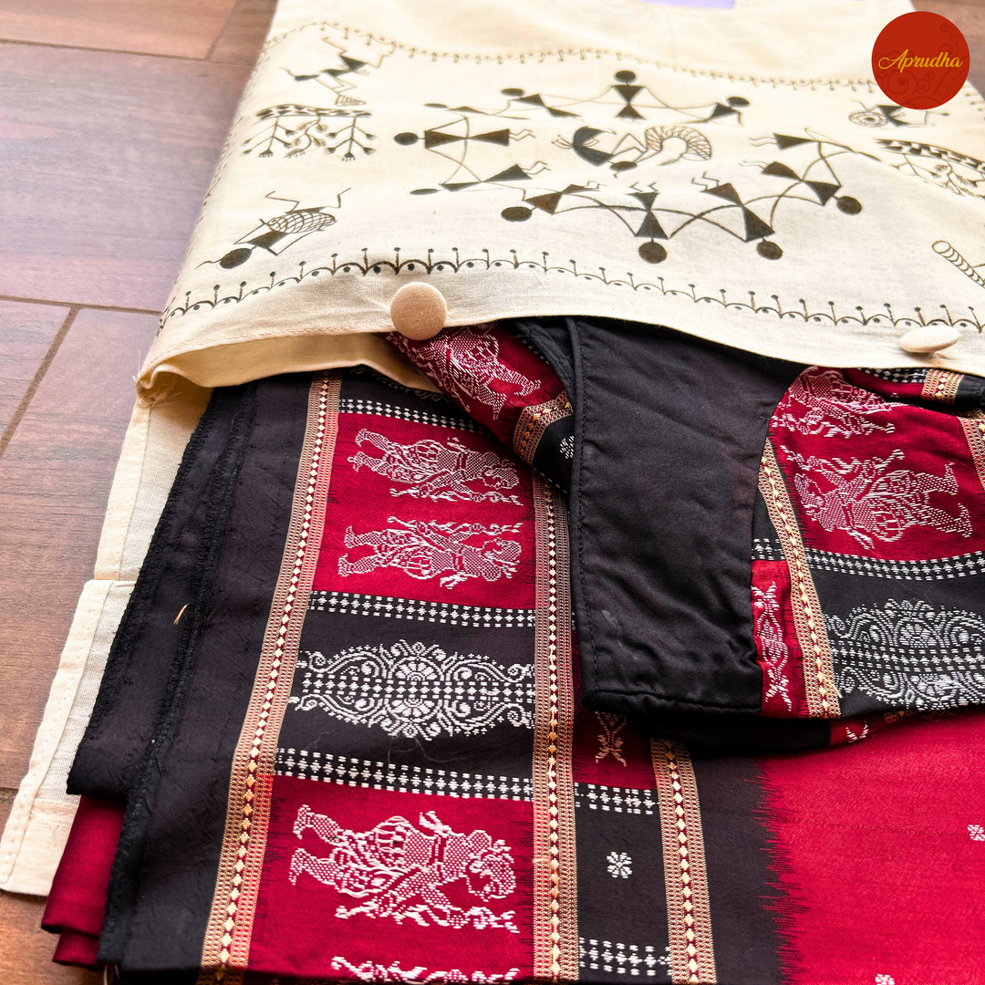 Warli Art - Aprudha Saree with Blouse Bags - Pack of 4