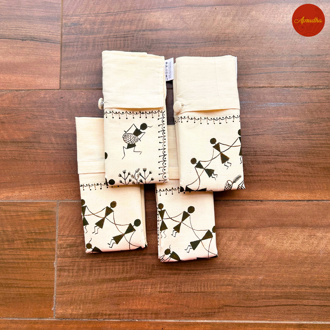 Warli Art - Aprudha Saree with Blouse Bags - Pack of 4