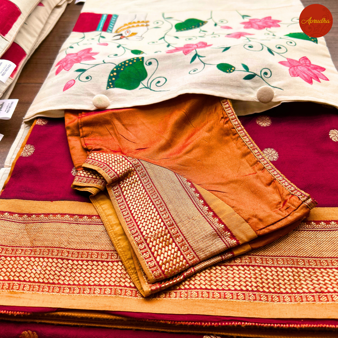 Pichwai Art - Aprudha Saree with Blouse Bags - Pack of 4