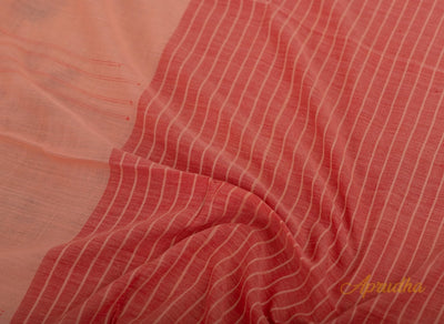 Peachy Keen Handwoven Premium Luxurious Cotton Saree - Aprudha